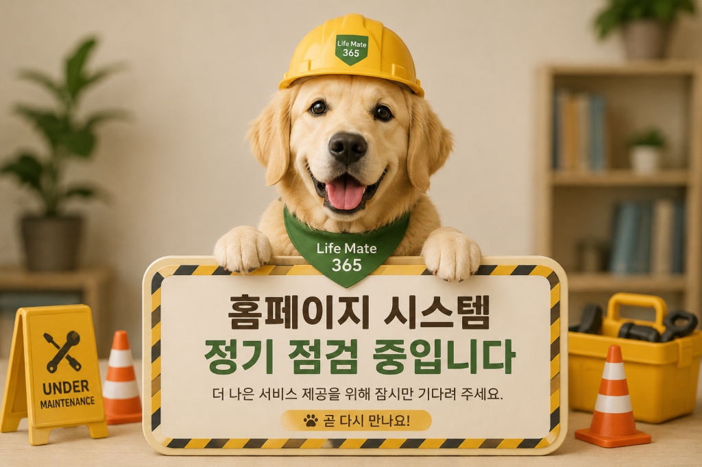 홈페이지 시스템 정기 점검 중